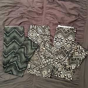 3 pairs of leggings w super cute designs!